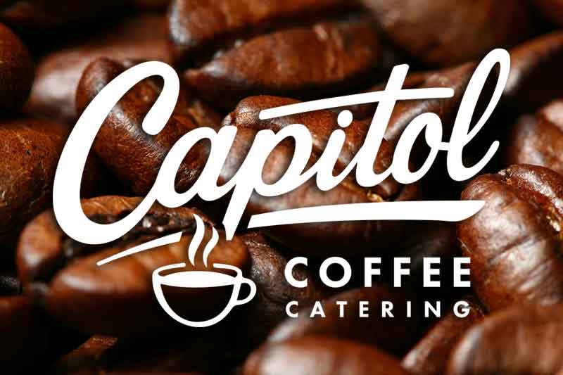 Capitol Coffee Catering logo with coffee beans