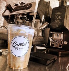 Iced latte ready to be enjoyed