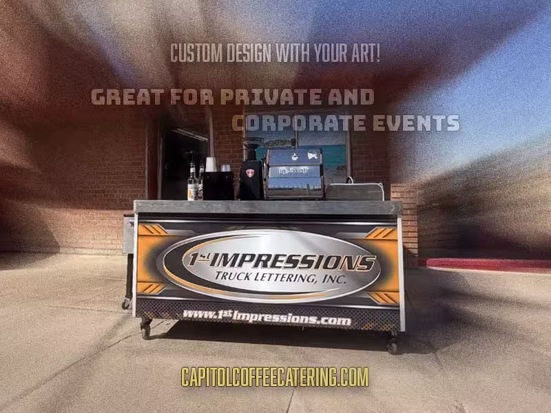 A custom designed coffee cart makes an impact